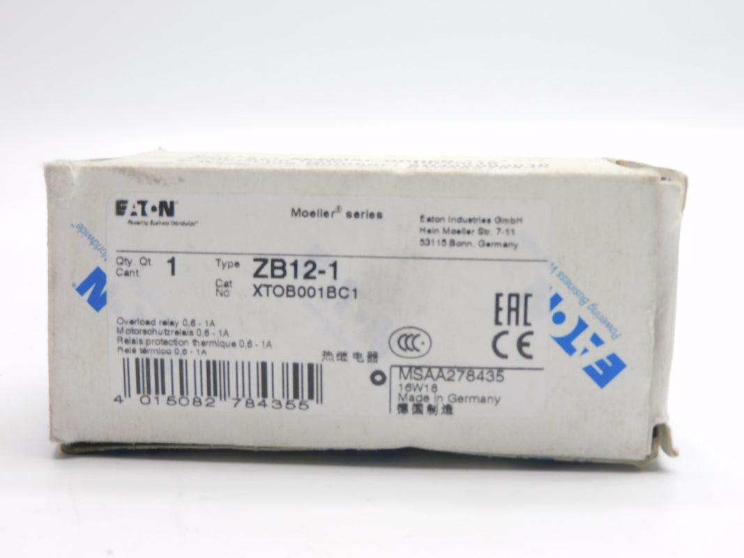 EATON XTOB001BC1 ZB12-1 690V 0.6-1A NSMP