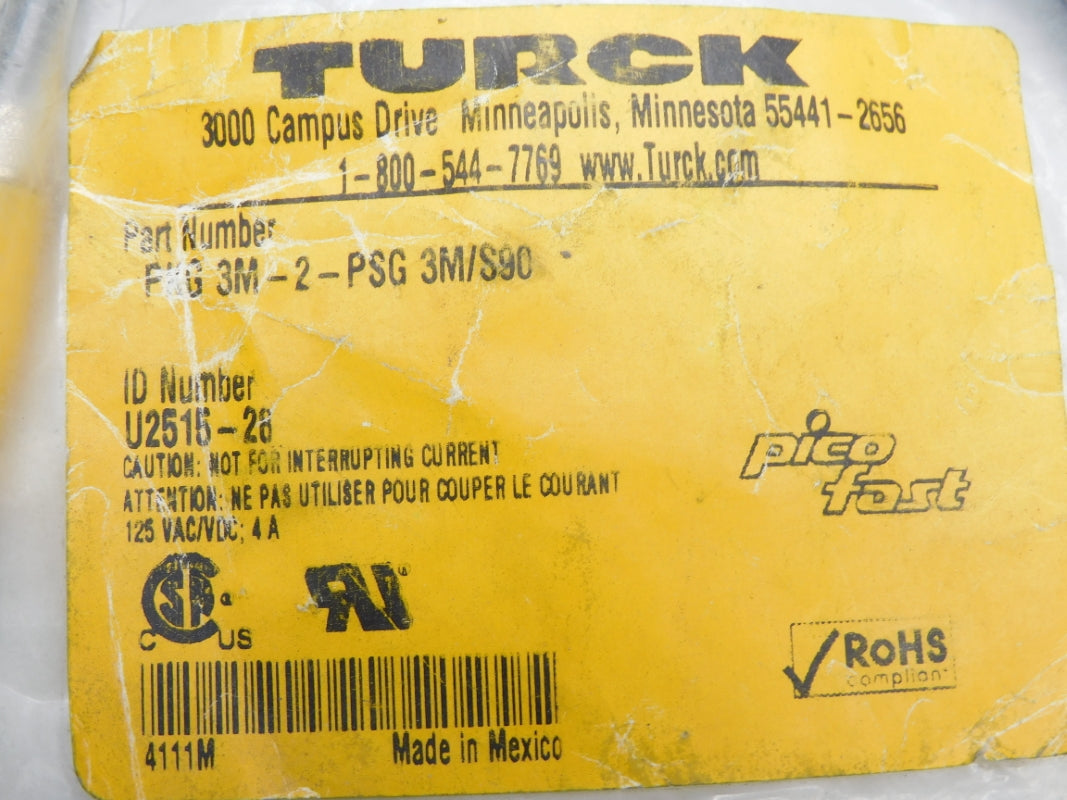 TURCK PKG3M-2-PSG3M/S90 U2515-28 125VAC/DC 4A NSMP
