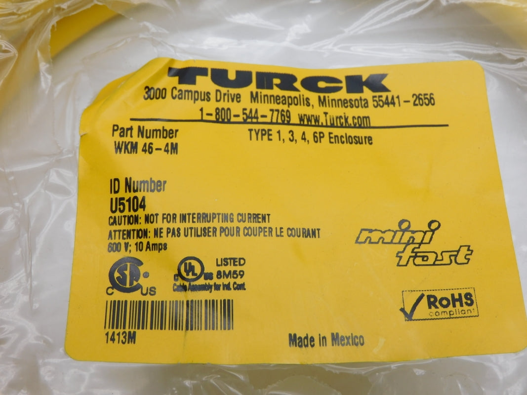 TURCK WKM46-4M U5104 600V 10A NSMP