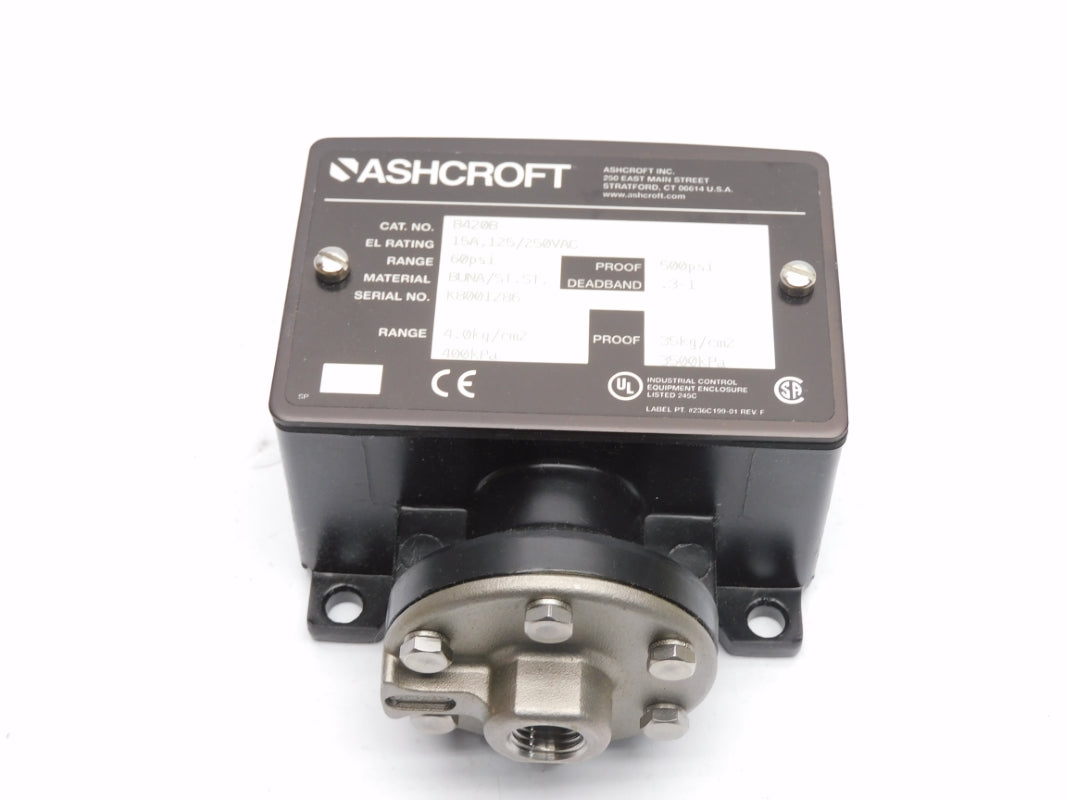 ASHCROFT B420B 125/250VAC 15A 60PSI NSMP