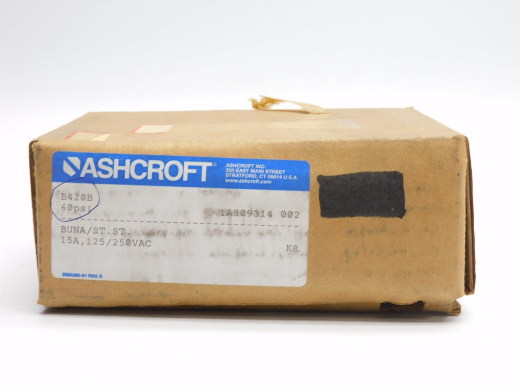 ASHCROFT B420B 125/250VAC 15A 60PSI NSMP