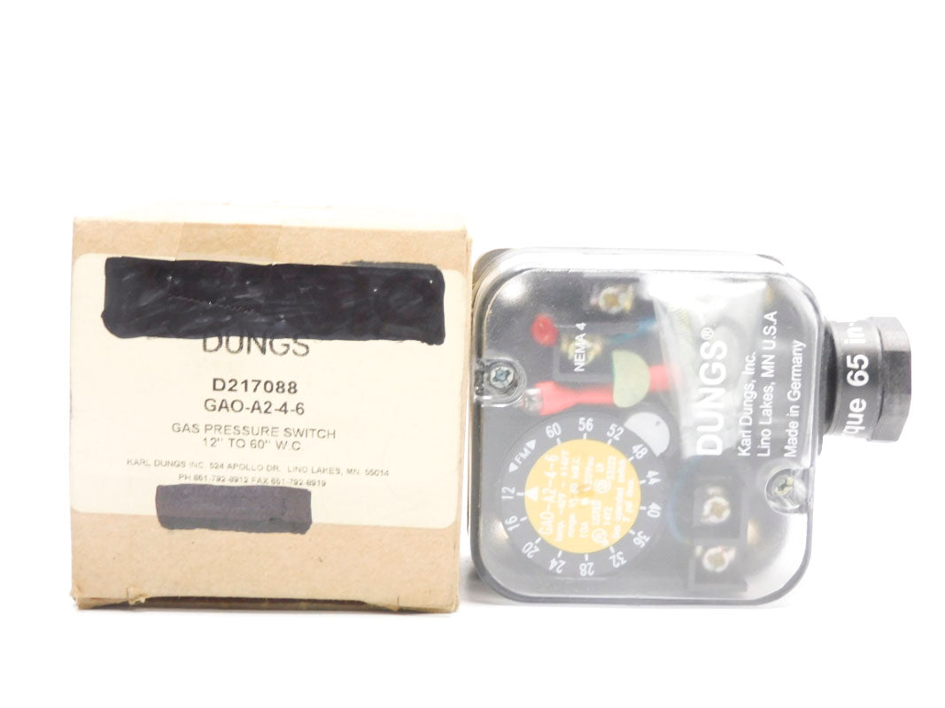 DUNGS D217088 GAO-A2-4-6 20VAC 10A 7PSI 12-60"W.C. NSMP