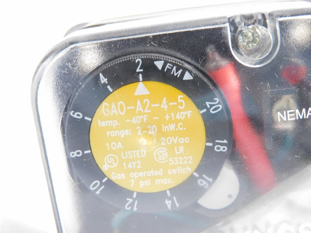 DUNGS D217087 GAO-A2-4-5 20VAC 10A 7PSI 2-20"W.C. NSMP
