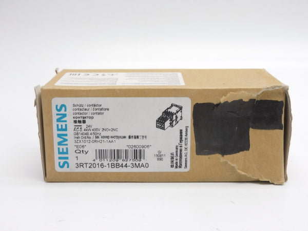 SIEMENS 3RT2016-1BB44-3MA0 24V 10A NSMP