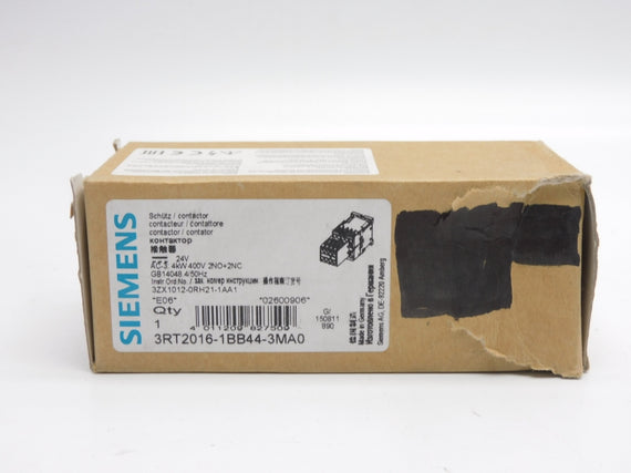 SIEMENS 3RT2016-1BB44-3MA0 24V 10A NSMP