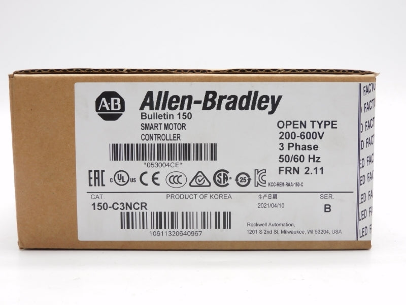 ALLEN BRADLEY 150-C3NCR SER. B 200-600V F/W 2.11 DATE: 2021 (BR/WH) NSFS