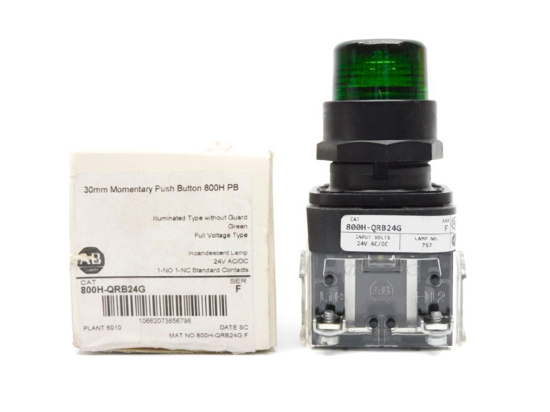 ALLEN BRADLEY 800H-QRB24G SER. F 24VAC/DC (WH) NSMP