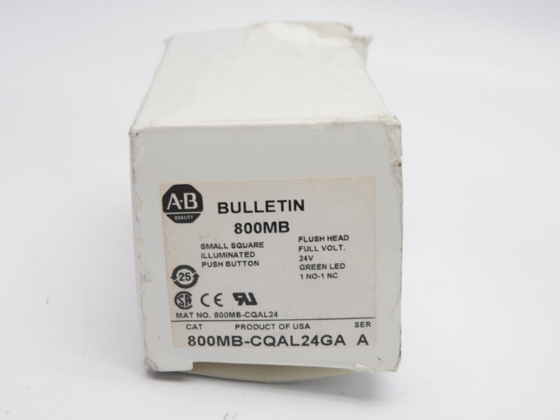 ALLEN BRADLEY 800MB-CQAL24GA SER. A 24V (WH) NSMP
