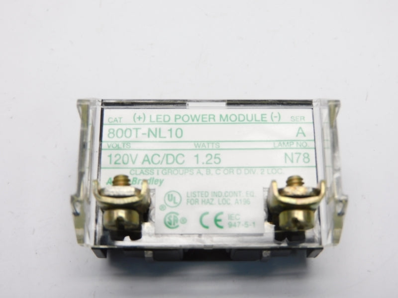 ALLEN BRADLEY 800T-NL10 SER. B 120V (GY/BL) NSMP