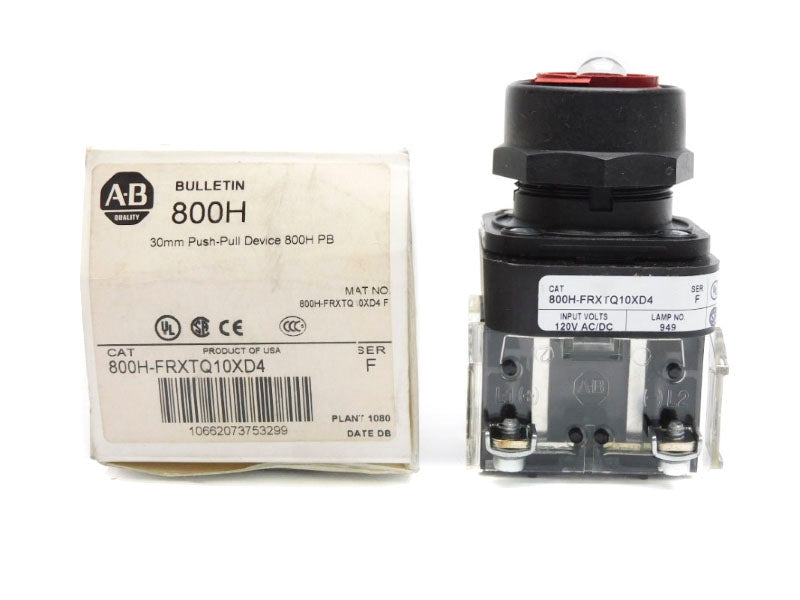 ALLEN BRADLEY 800H-FRXTQ10XD4 SER. F 120VAC/DC (WH) NSMP