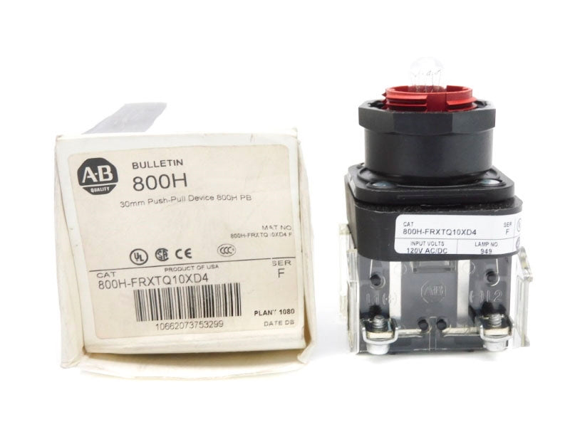 ALLEN BRADLEY 800H-FRXTQ10XD4 SER. F 120VAC/DC (WH) (AS PICTURED)  NSMP