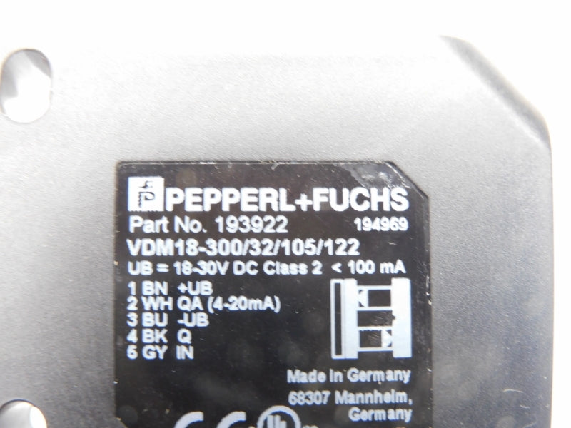 PEPPERL+FUCHS VDM18-300/32/105/122 193922 18-30VDC NSNP