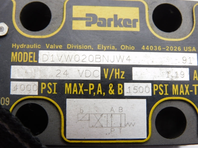 PARKER D1VW020BNJW4 24VDC 4000PSI UNMP