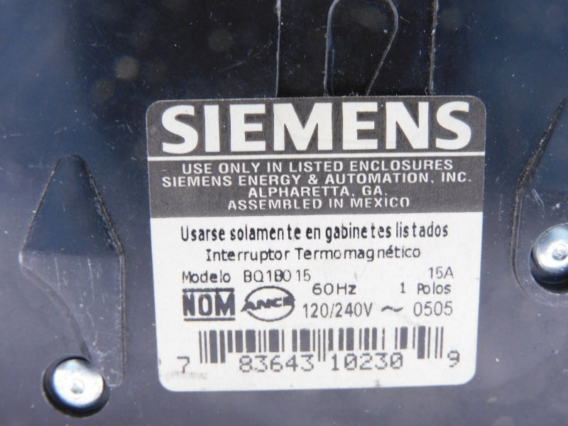 SIEMENS BQ1B015 120/240V 15A NSNP