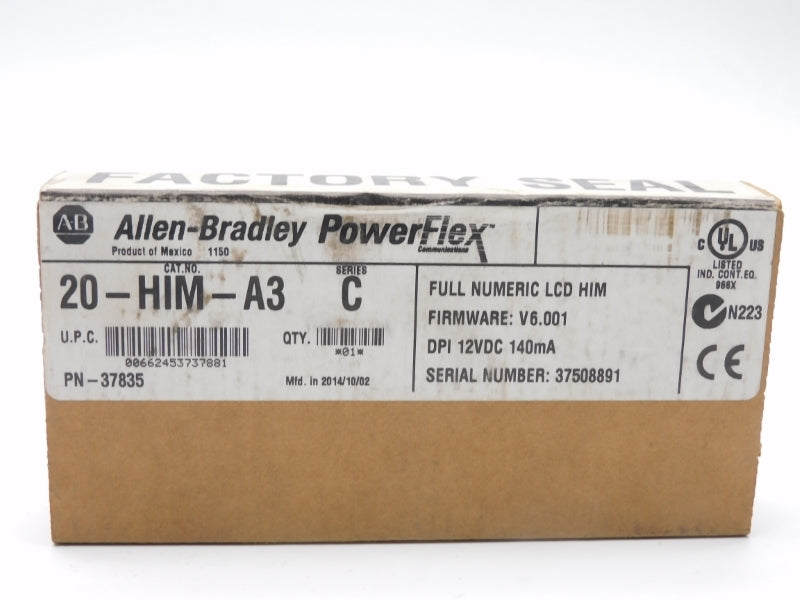 ALLEN BRADLEY 20-HIM-A3 SER. C 12VDC F/W V6.001 DATE: 2014 NSFS