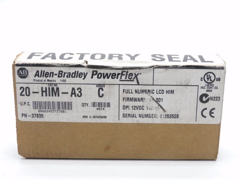ALLEN BRADLEY 20-HIM-A3 SER. C 12VDC F/W V6.001 DATE: 2015 NSFS