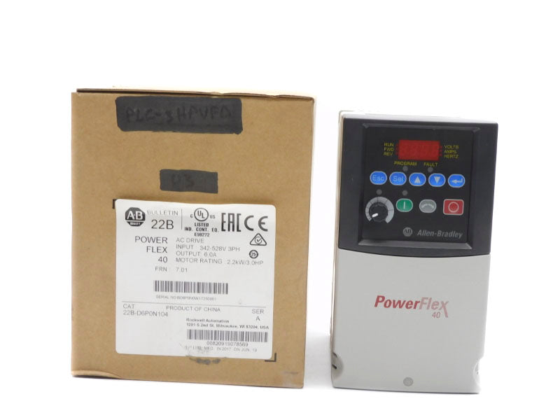 ALLEN BRADLEY 22B-D6P0N104 SER. A 342-528VAC 6.0A F/W 7.01 NSMP