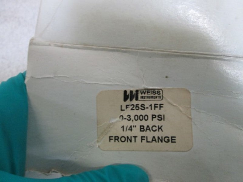 WEISS INSTRUMENTS PRESSURE GAUGE 0-3,000 PSI 1/4" LF25S-1FF *NEW IN BOX*