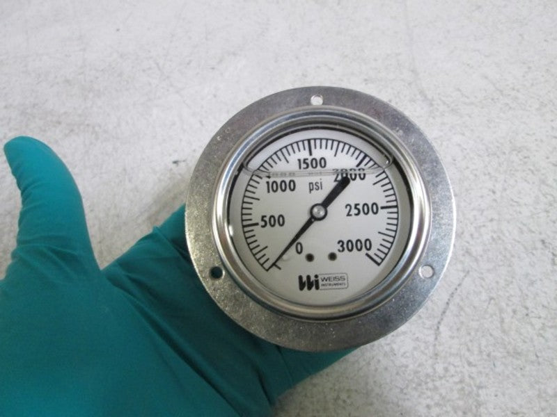 WEISS INSTRUMENTS PRESSURE GAUGE 0-3,000 PSI 1/4" LF25S-1FF *NEW IN BOX*