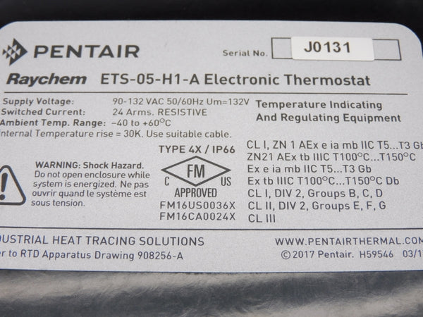 PENTAIR ETS-05-H1-A 1244-015664 90-132VAC -40/60'C NSMP