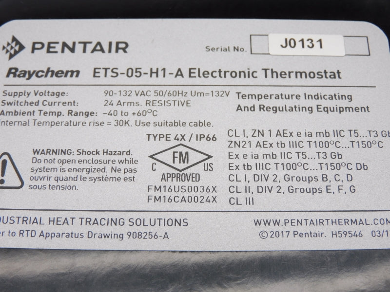 PENTAIR ETS-05-H1-A 1244-015664 90-132VAC -40/60'C NSMP