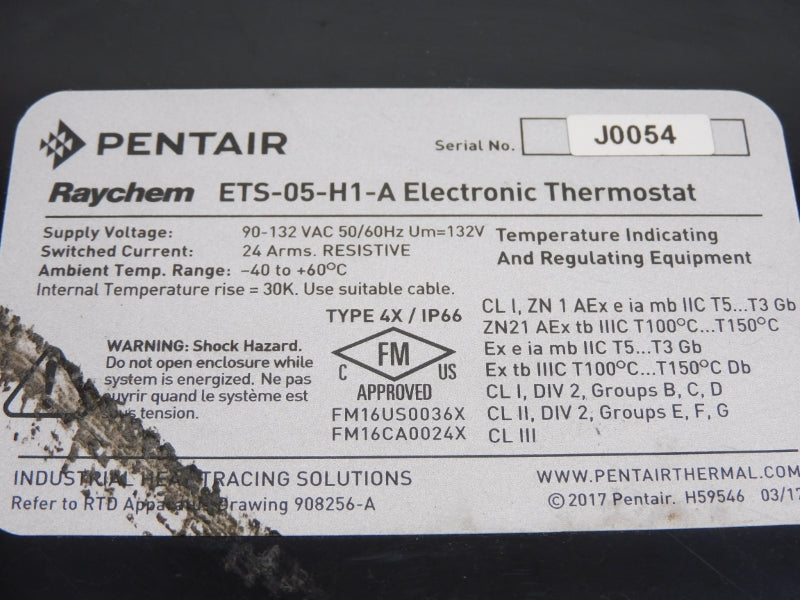 PENTAIR ETS-05-H1-A 90-132VAC -40/60'C NSNP
