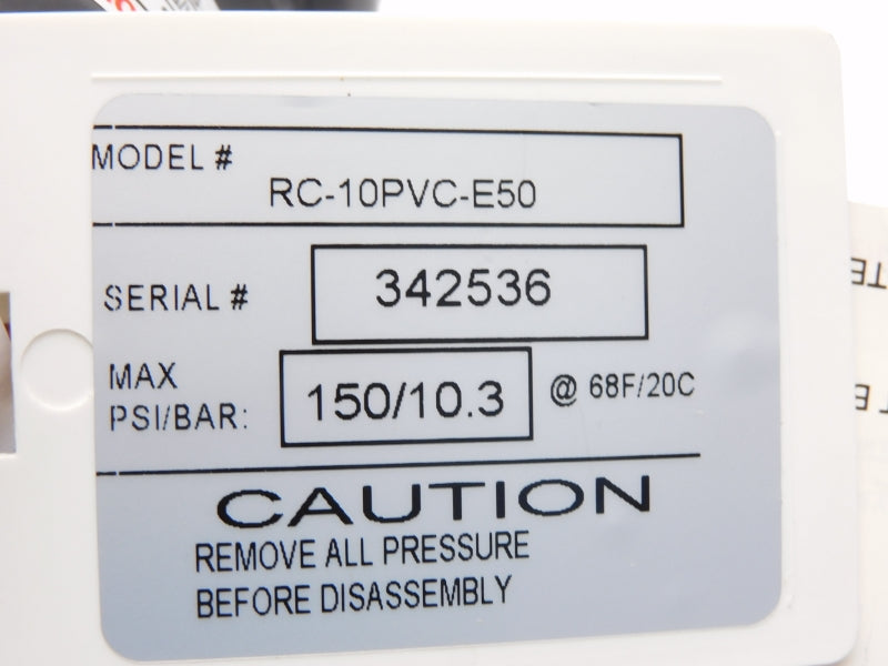 SENTRY BLACOH RC-10PVC-E50 150PSI NSMP