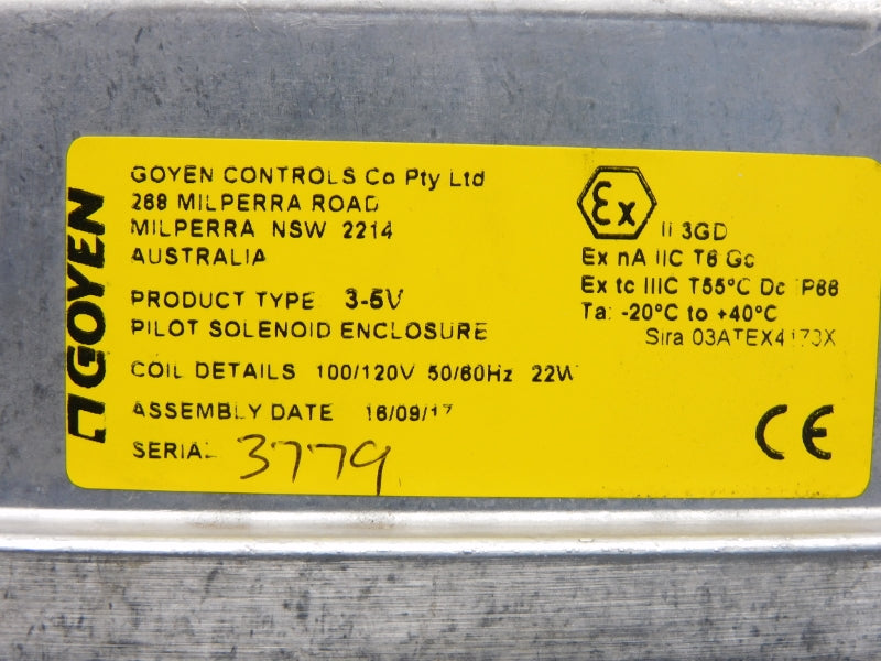 GOYEN 3-5V3000-331 RCA3-5V 100/120V NSNP