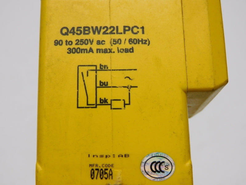 BANNER ENGINEERING Q45BW22LPC1 90-250VAC NSNP