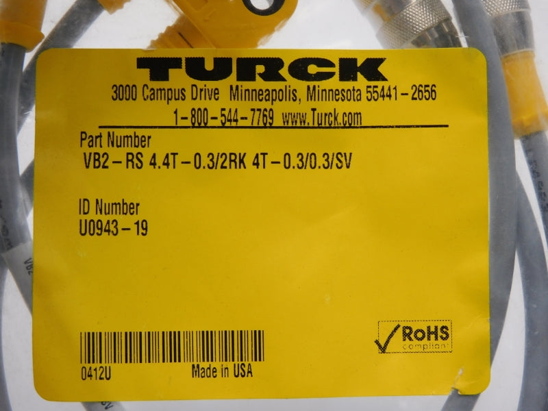 TURCK VB2-RS4.4T-0.3/2RK4T-0.3/0.3SV U0943-19 NSMP