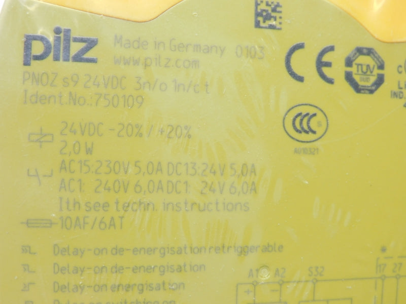 PILZ PNOZ-S9-24VDC-3N/O-1N/CT 750109 24VDC 5.0A NSMP