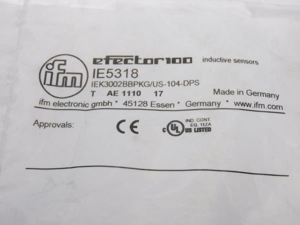 IFM EFECTOR IEK3002BBPKG/US-104-DPS IE5318 NSMP
