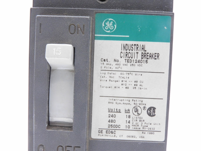 GENERAL ELECTRIC TED124015 480VAC 15A (GREEN) UNMP