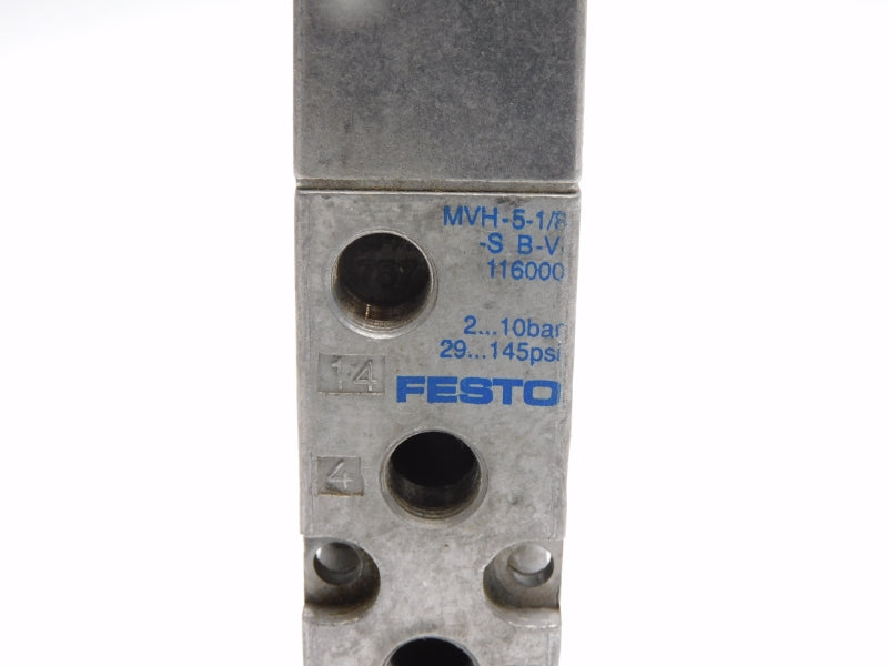FESTO MVH-5-1/8-SB-V 116000 SER. L402 29-145PSI UNMP