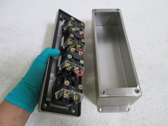 HOFFMAN PUSHBUTTON ENCLOSURE E-4PBSS (AS PICTURED) *NEW NO BOX*