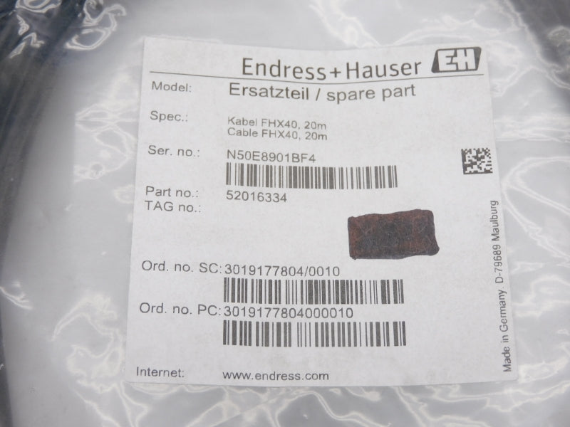 ENDRESS+HAUSER 52016334 FHX40 20M NSMP