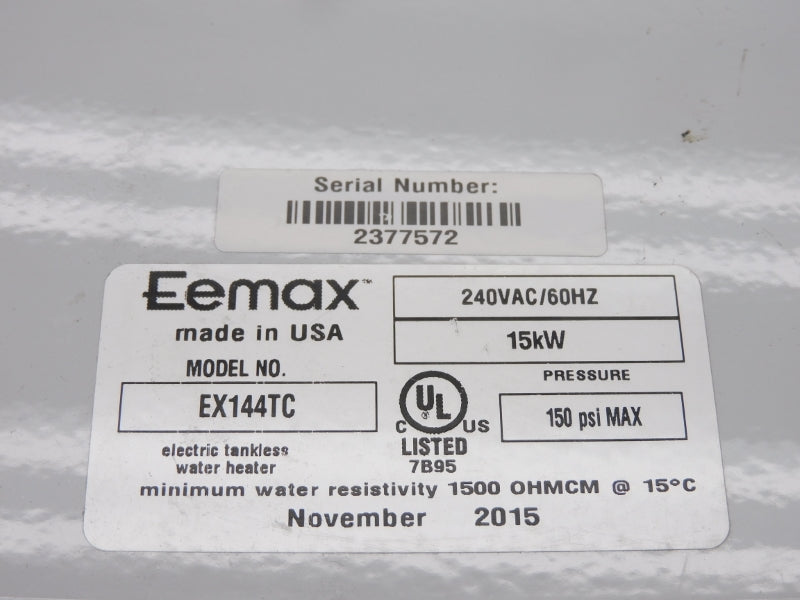 EEMAX EX144TC 240VAC 150PSI NSNP