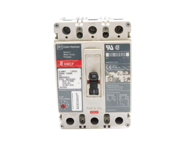 CUTLER HAMMER HMCP030H1C SER. C 600VAC 30A UNMP
