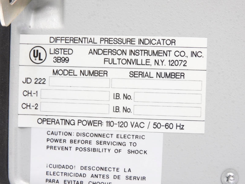 ANDERSON INSTRUMENT JD222 110-120VAC NSNP