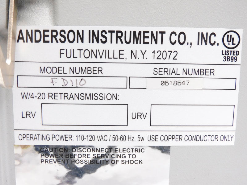 ANDERSON INSTRUMENT FD110 110-120VAC UNMP