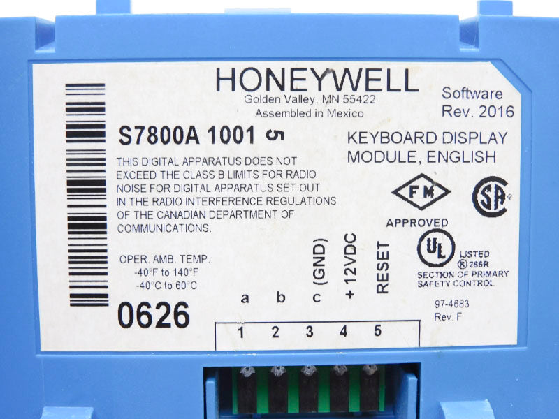 HONEYWELL S7800A1001 12VDC (NO TERMINAL) UNMP