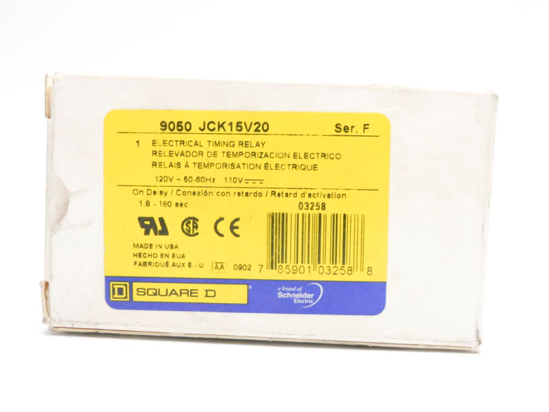 SQUARE D 9050JCK15V20 SER. F 110/120V 10A 1.8-180S NSMP