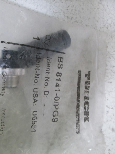 TURCK CONNECTOR BS 8141-0/PG9 *NEW IN FACTORY BAG*