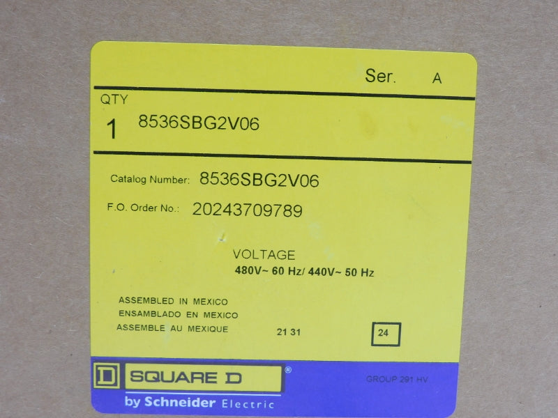 SQUARE D 8536SBG2V06 SER. A 480/440V NSMP