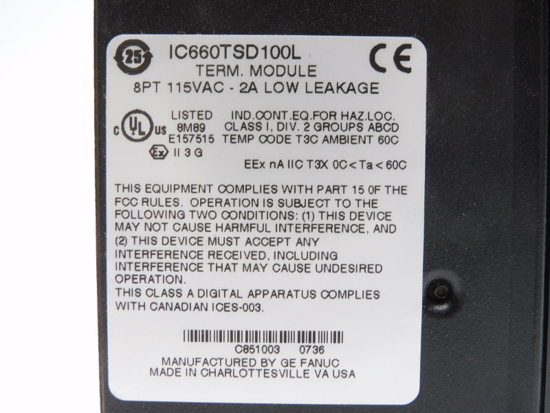 FANUC IC600TSD100L 115VAC 2A NSMP