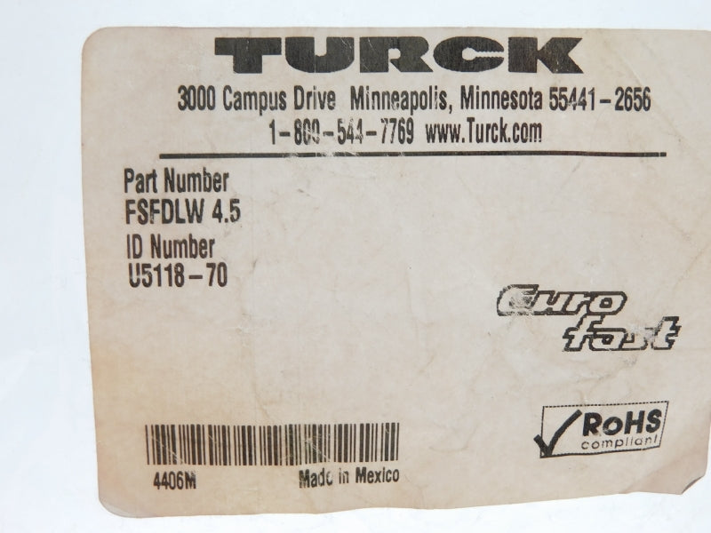 TURCK FSFDLW4.5 U5118-70 NSMP