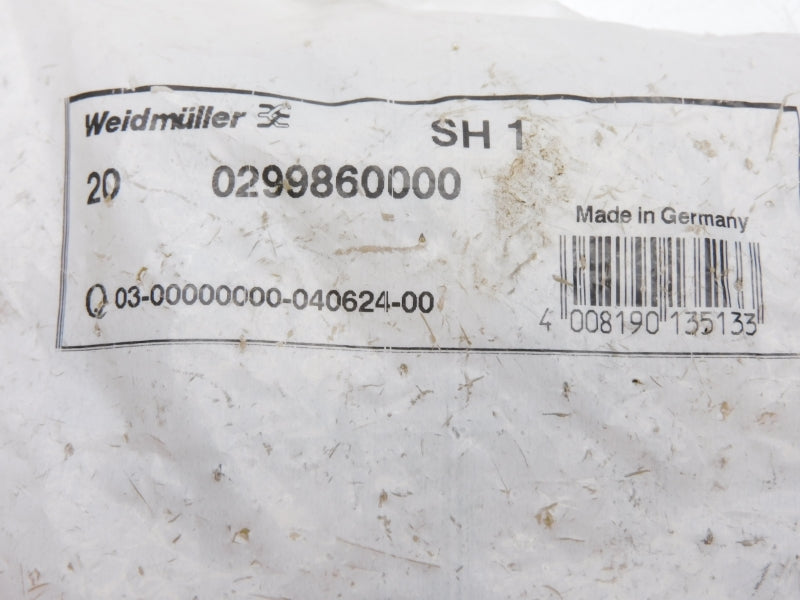 WEIDMULLER 0299860000 SH1 (PKG OF 20) NSMP
