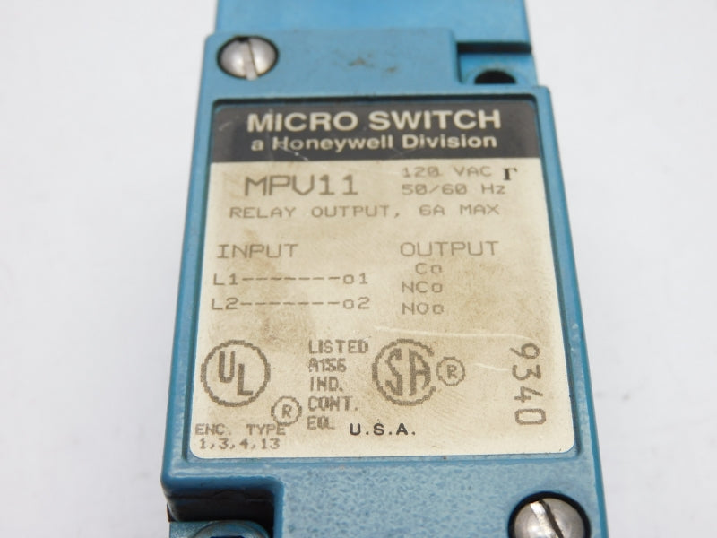 MICRO SWITCH MPV11 120VAC 6A UNMP