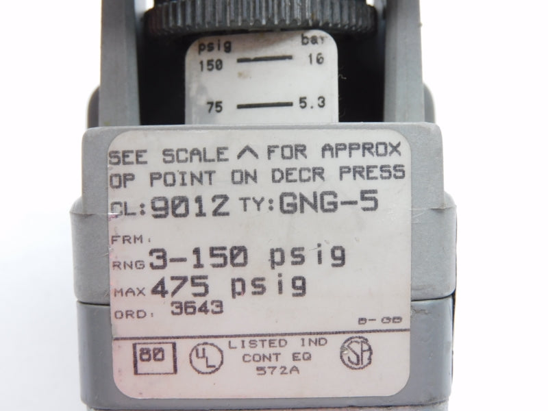 SQUARE D 9012GNG5 3-150PSI (.21-10BAR) (NO COVER) UNMP