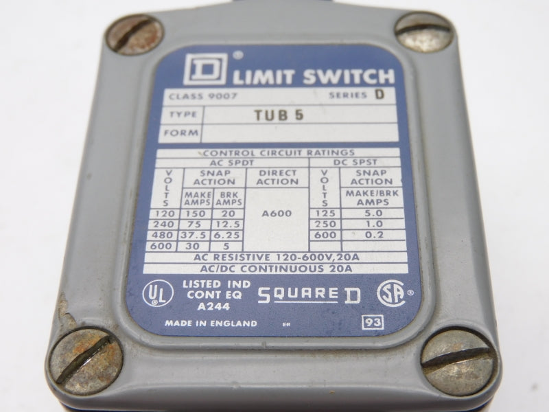 SQUARE D 9007TUB5 SER. D 600VAC 30A UNMP